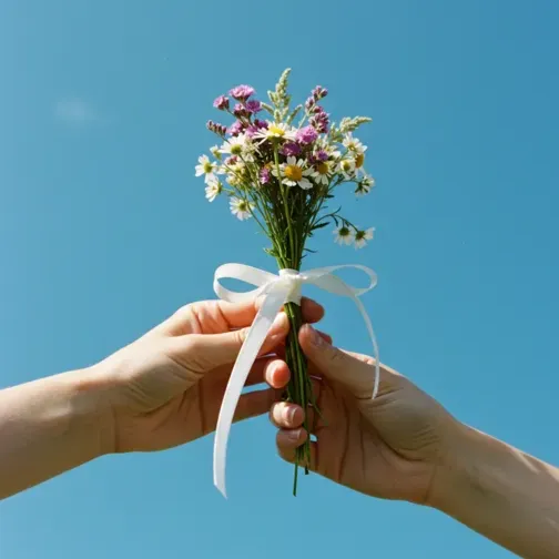 花束を手渡す様子